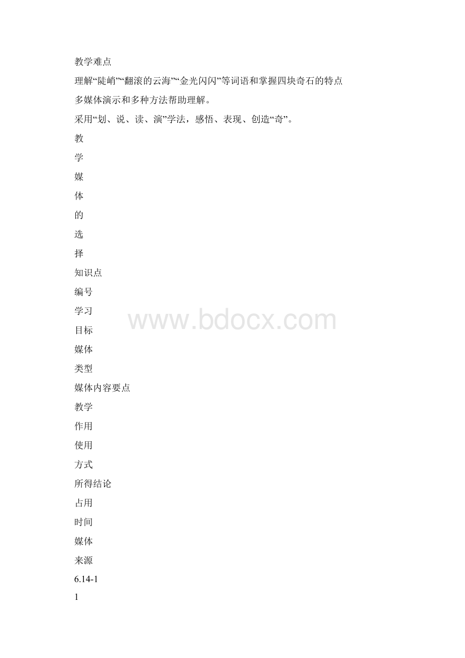 黄山奇石教学设计方案.docx_第3页