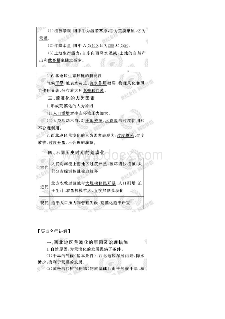 版地理一轮精品复习学案21荒漠化的防治以我国西北地区为例必修3Word下载.docx_第2页