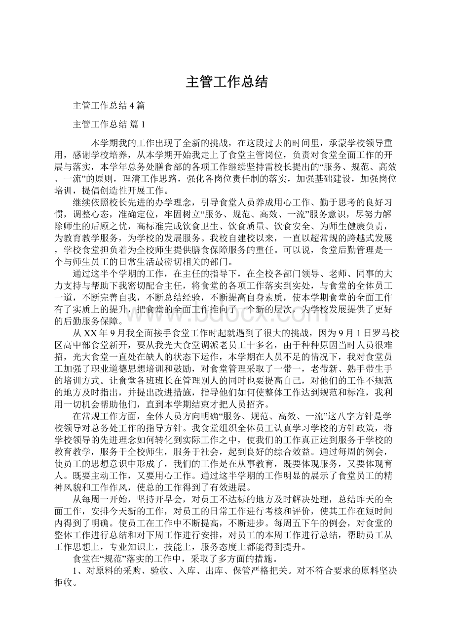 主管工作总结Word文档格式.docx