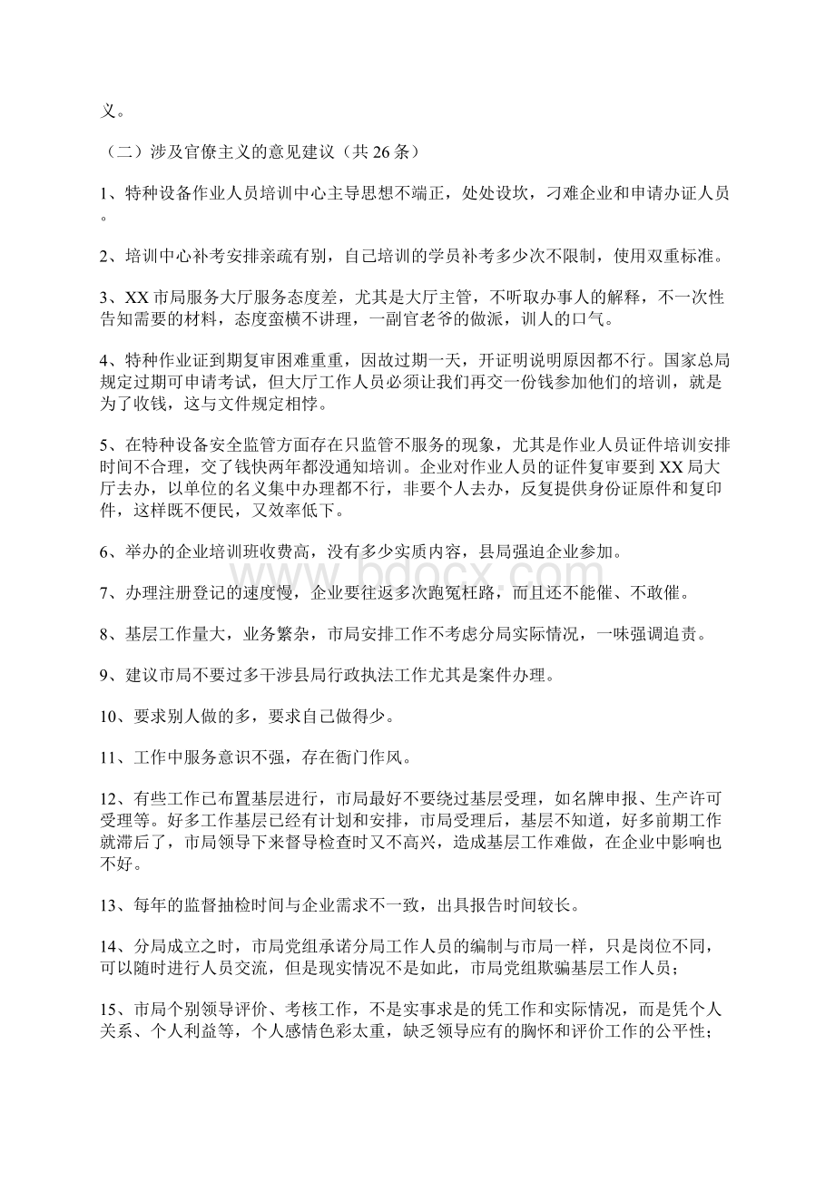 市质监局党组关于征求意见情况的报告Word格式文档下载.docx_第3页