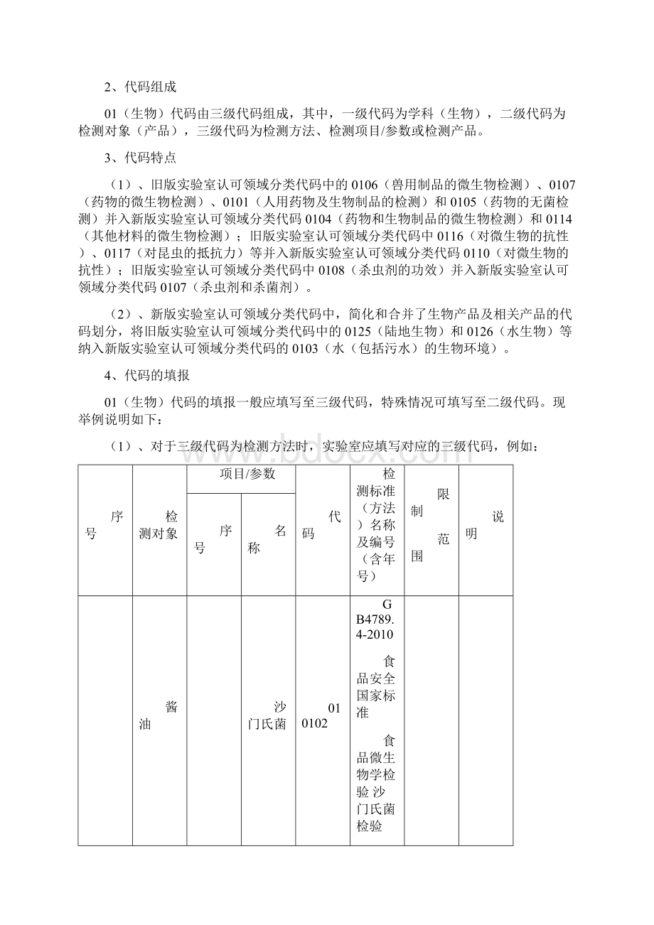 试验室认可领域分类填报及相关说明综述.docx_第2页