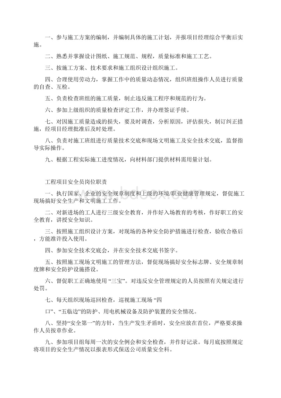 工程项目部岗位制度牌.docx_第3页