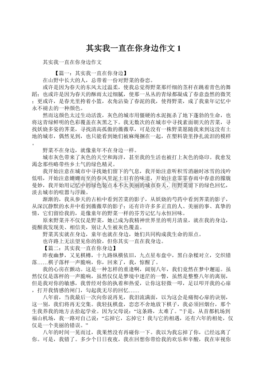 其实我一直在你身边作文1文档格式.docx_第1页