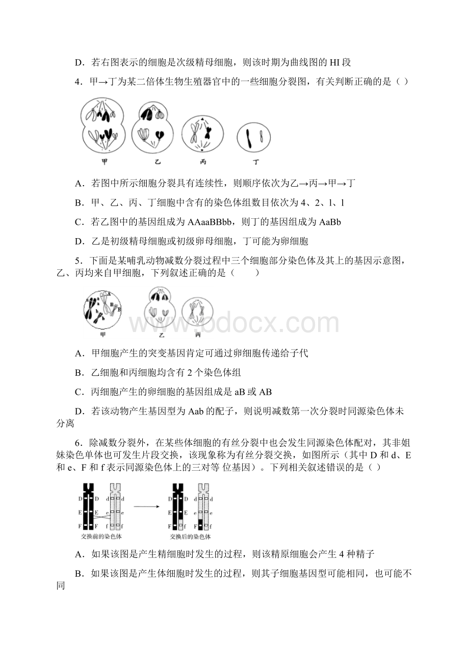 备战届高考生物精选考点突破新高考地区08 减数分裂和受精作用原卷版.docx_第2页