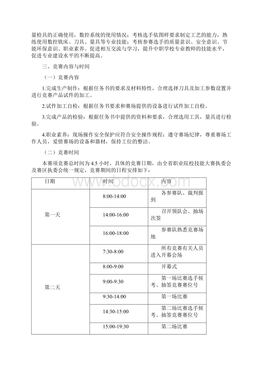 全省职业院校技能大赛中职组数控铣加工技术赛项规程Word文档格式.docx_第2页