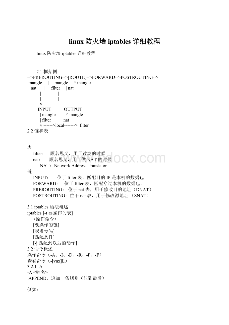 linux防火墙iptables详细教程Word文档格式.docx_第1页