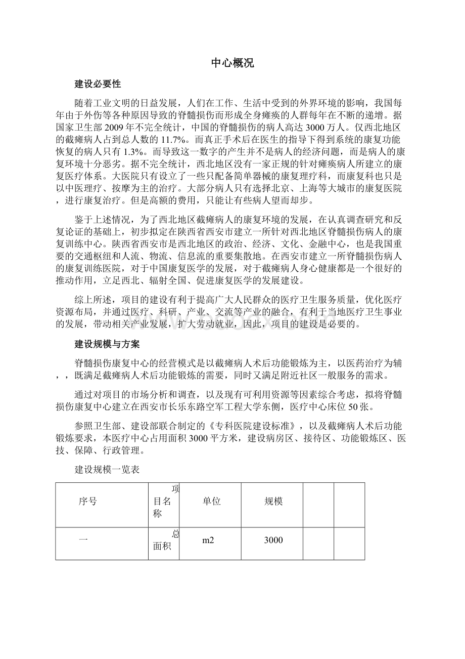 脊髓损伤康复中心建设建设可行性研究报告.docx_第2页