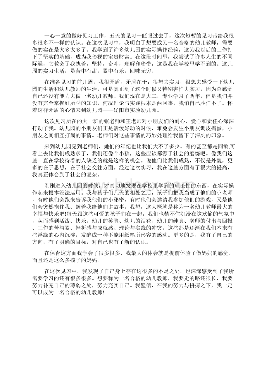 最新幼儿园见习经验docWord文件下载.docx_第3页