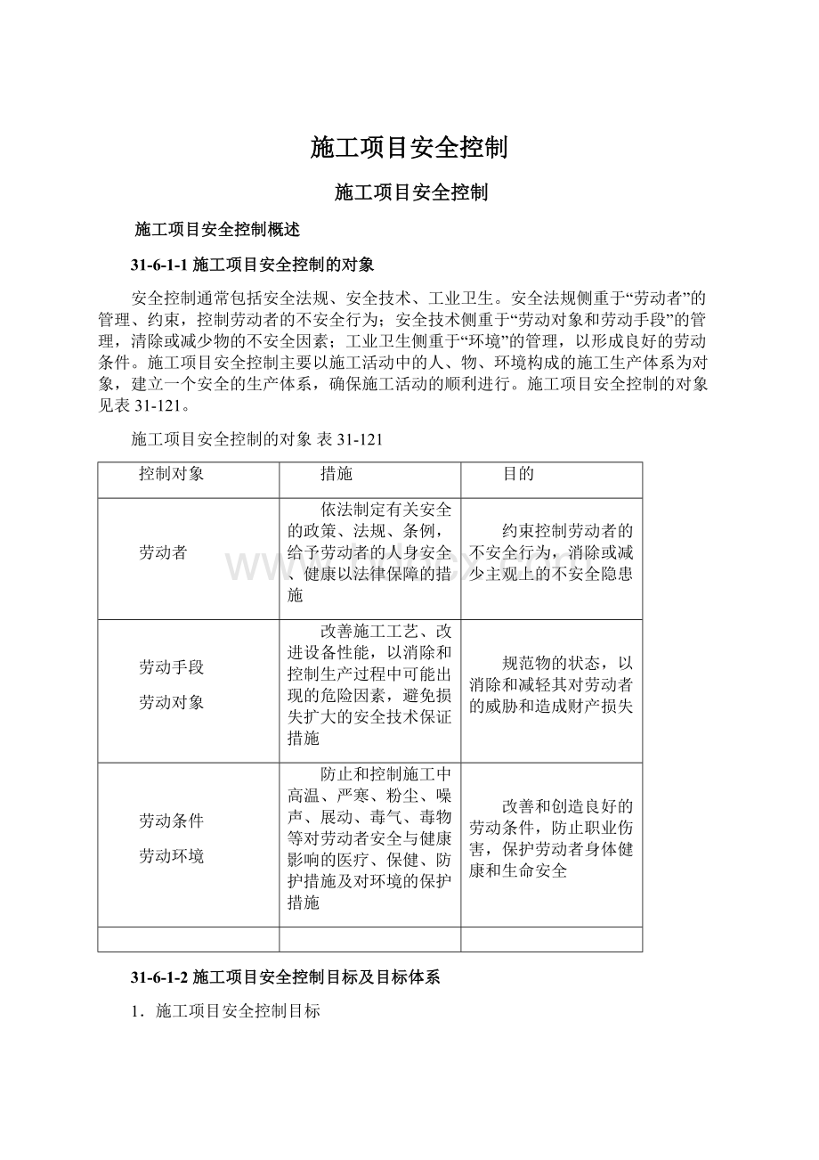 施工项目安全控制.docx_第1页