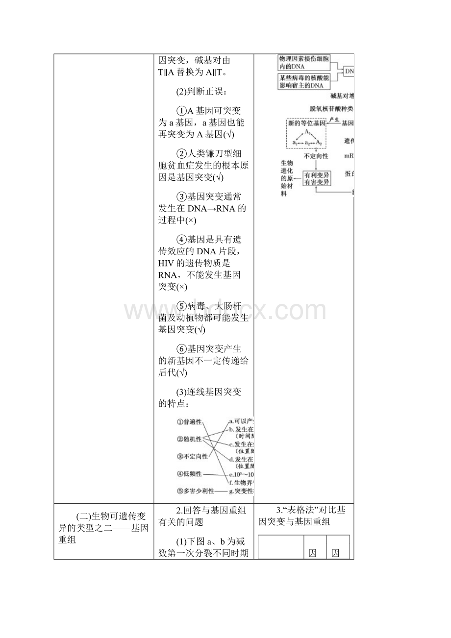 江苏专版版高考生物一轮复习第二部分遗传与进化第三单元生物变异育种和进化学案Word下载.docx_第2页