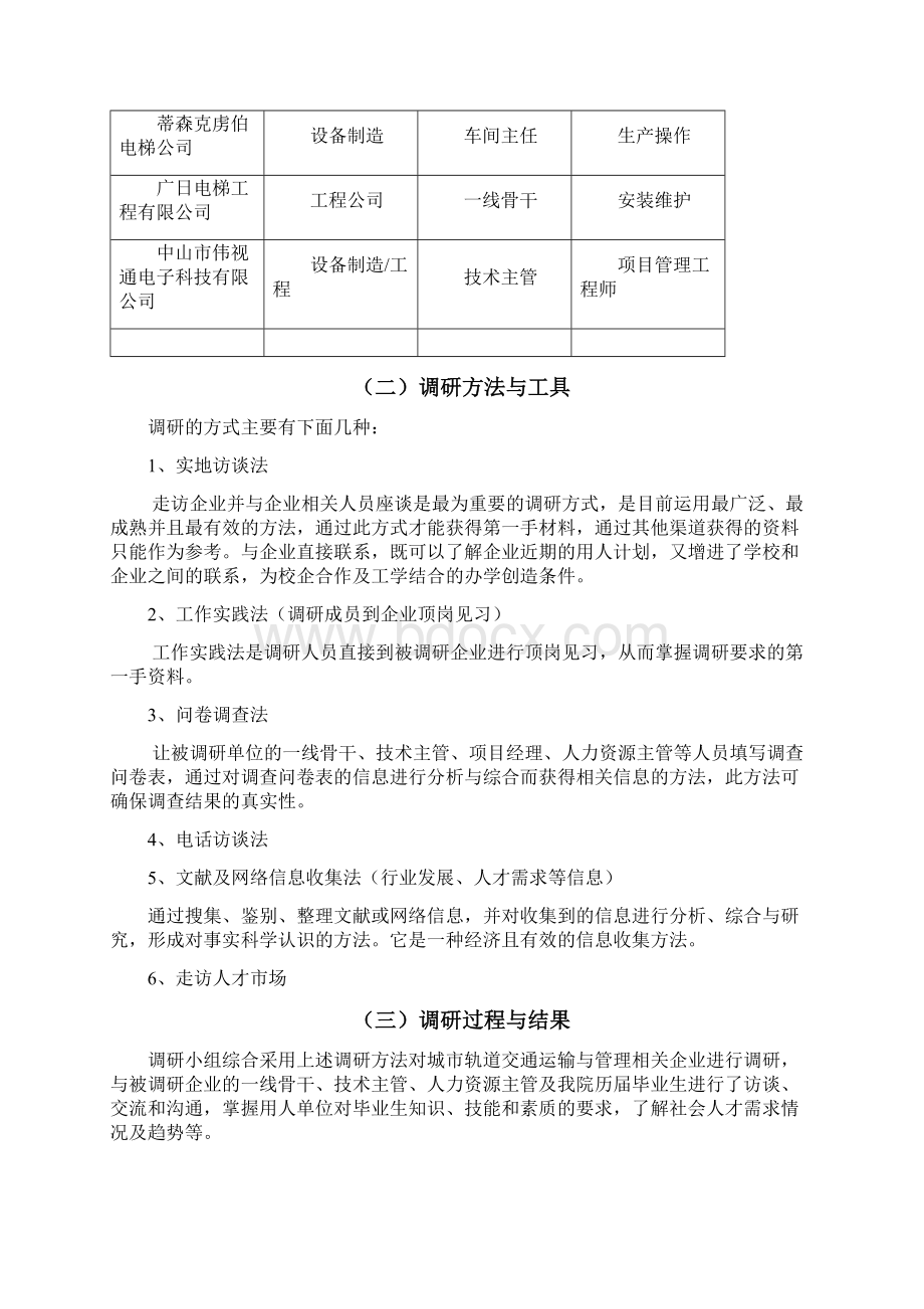 城市轨道交通运输与管理专业行业企业调研报告.docx_第3页