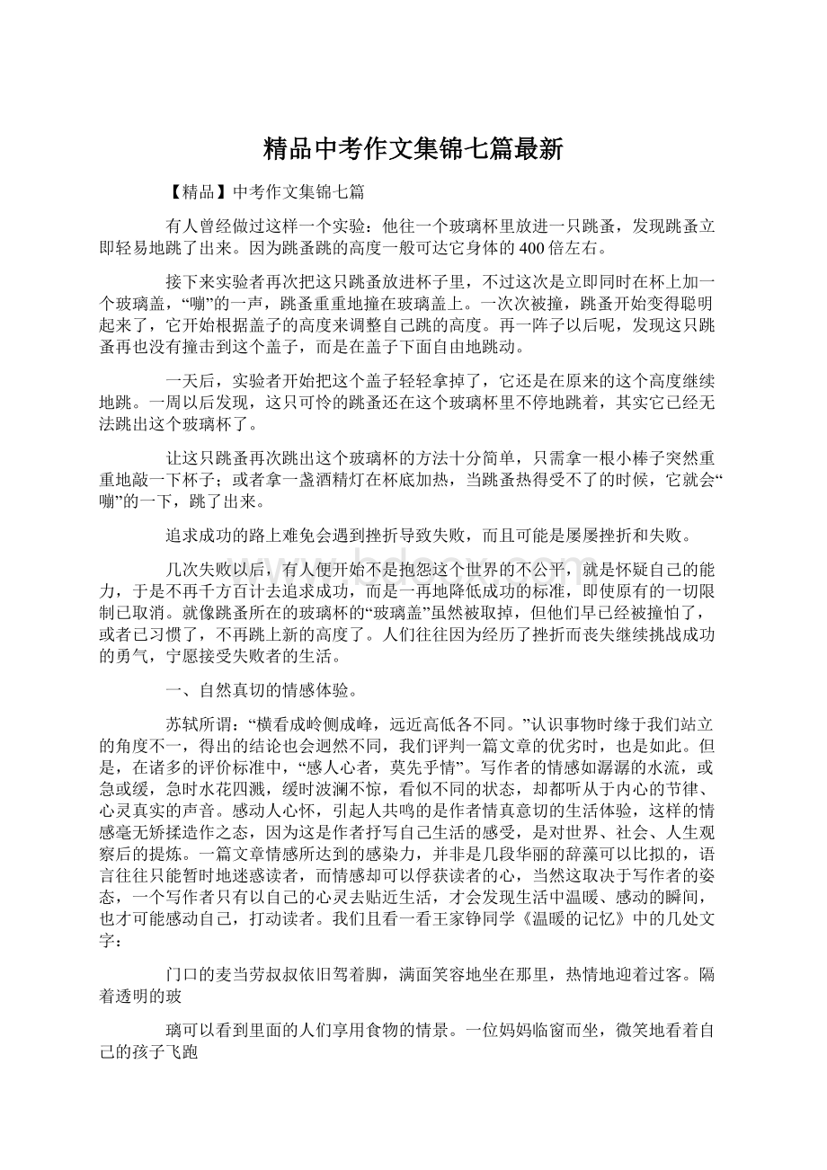 精品中考作文集锦七篇最新.docx