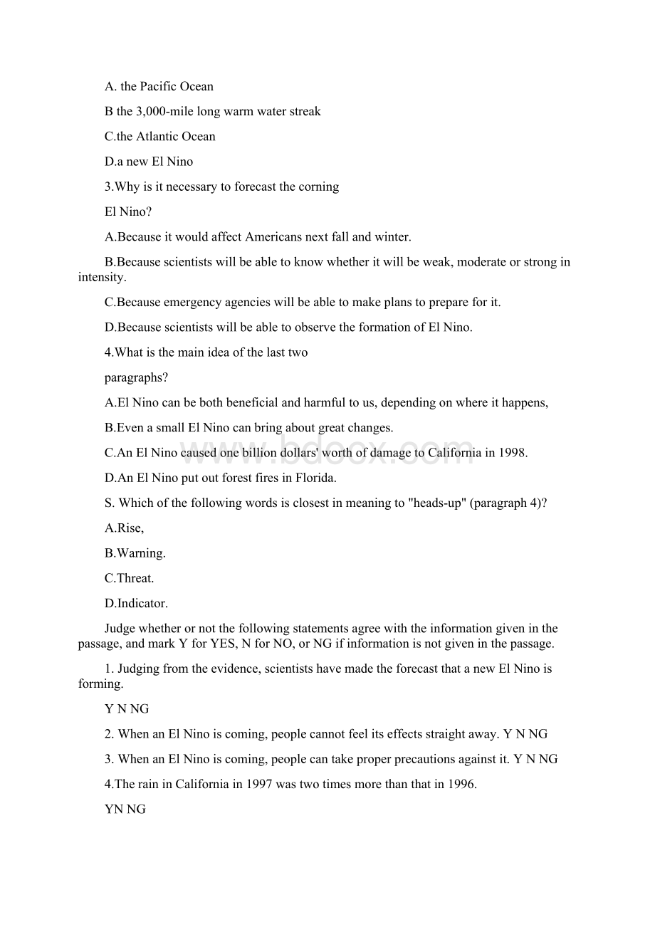 大学英语快速阅读1Is El Nino Back带翻译课后习题答案.docx_第2页