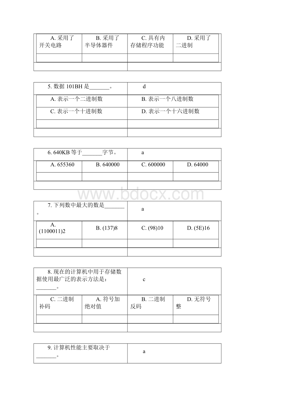 计算机基础模拟试题AWord格式.docx_第2页