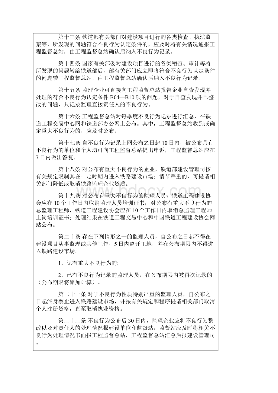 铁路建设工程监理企业与监理人员不良行为记录管理暂行办法.docx_第3页