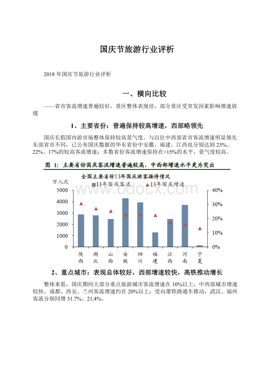 国庆节旅游行业评析Word格式文档下载.docx