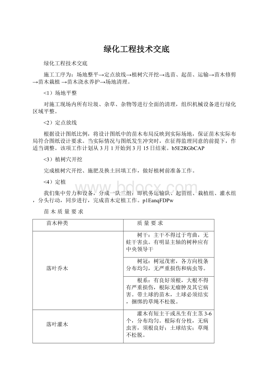 绿化工程技术交底Word格式文档下载.docx_第1页