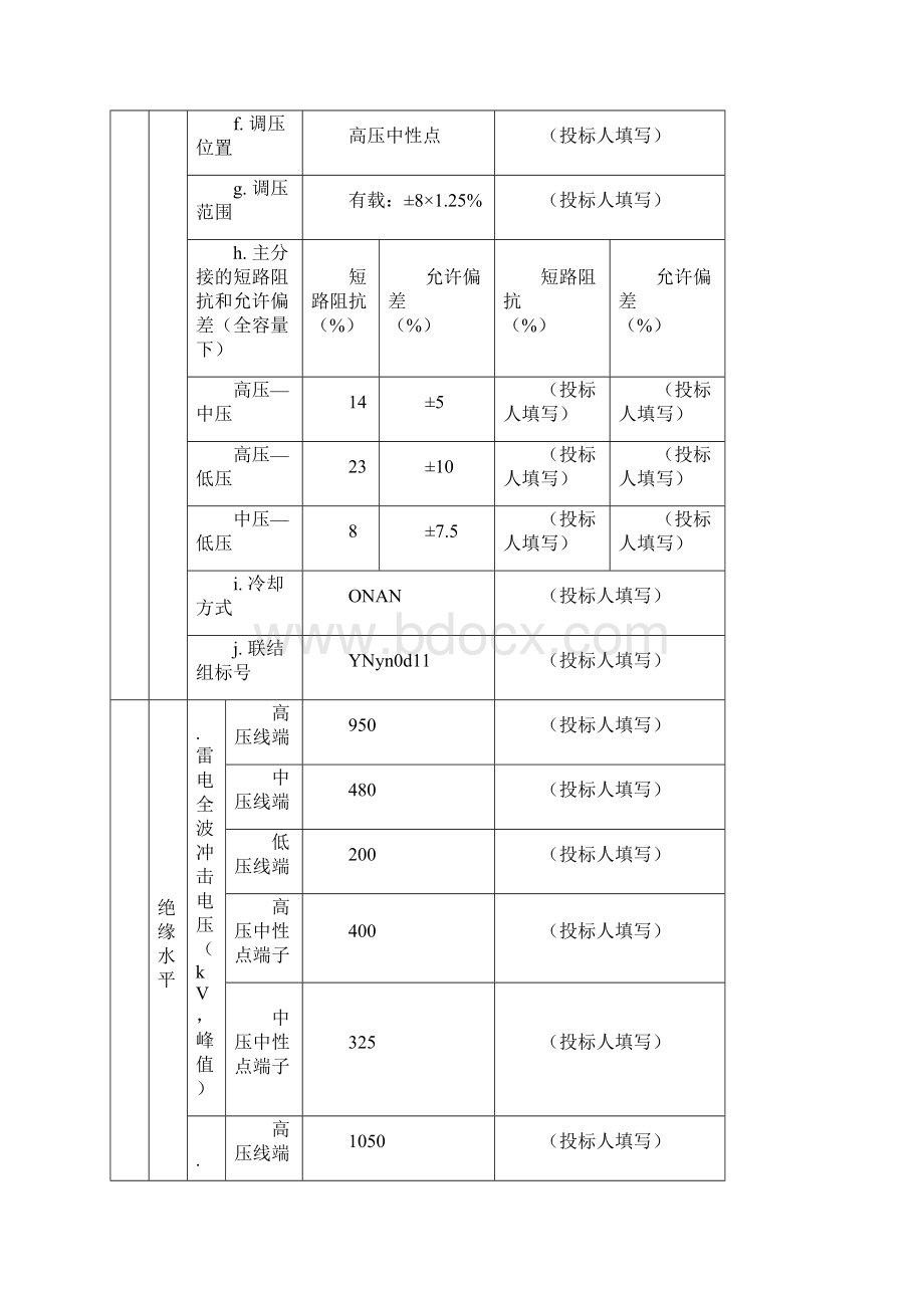 220kV180MVA三相三绕组电力变压器高中阻抗14高低阻抗23低压37或385有载.docx_第3页