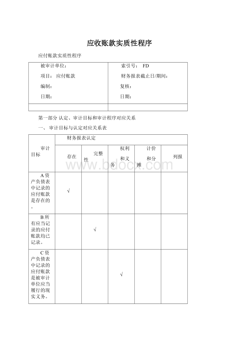 应收账款实质性程序.docx_第1页