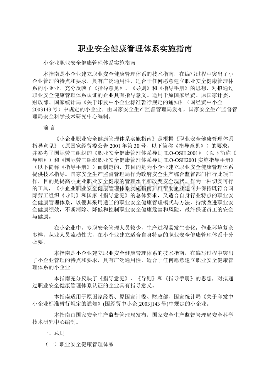 职业安全健康管理体系实施指南.docx_第1页