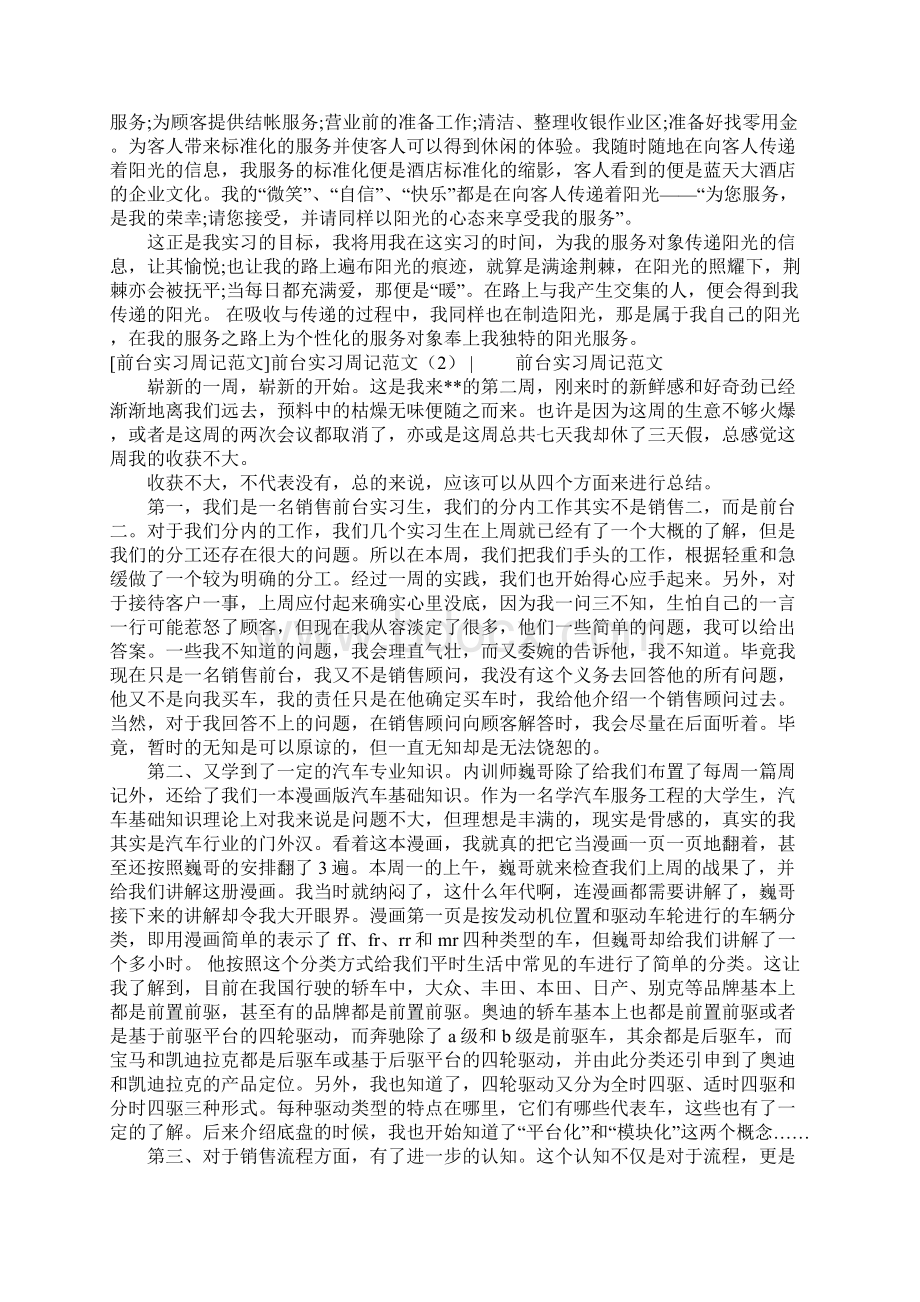 前台实习周记范文4篇.docx_第2页