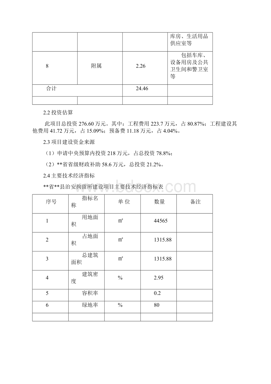 XX省XX县治安拘留所工程建设项目可行性研究报告.docx_第3页