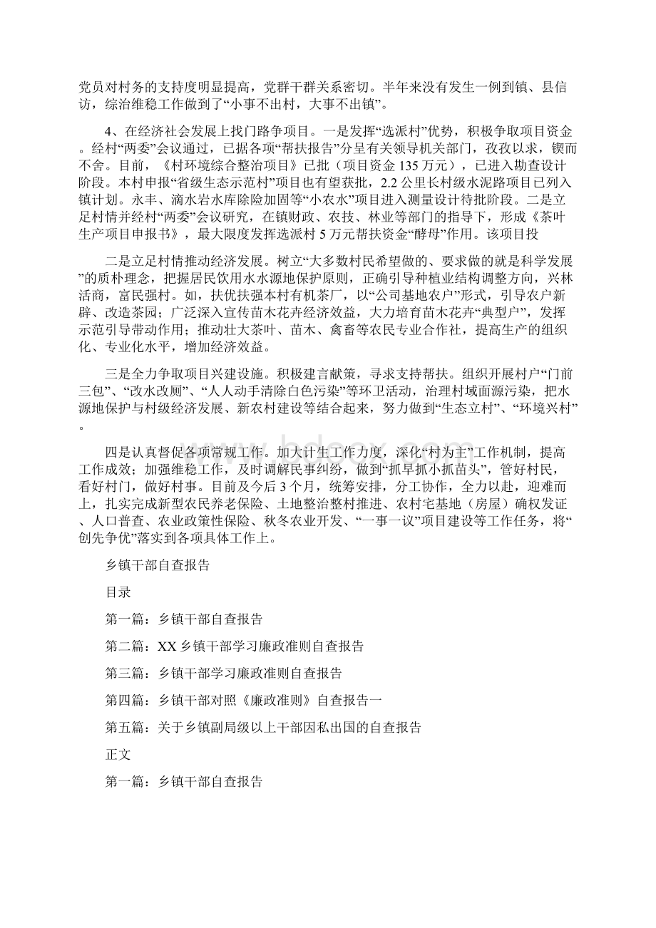 乡镇干部环境综治党政报告与乡镇干部自查报告汇编.docx_第2页