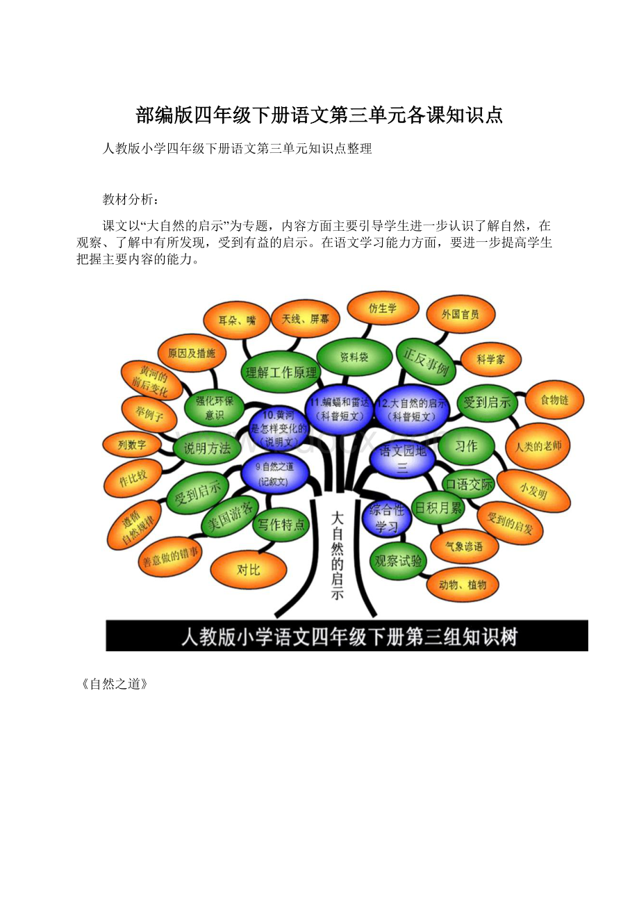 部编版四年级下册语文第三单元各课知识点.docx_第1页