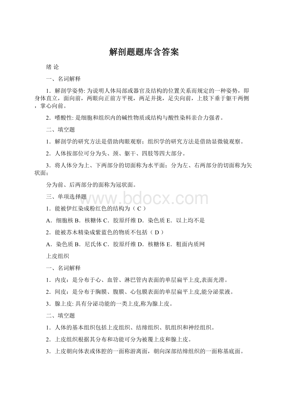 解剖题题库含答案Word下载.docx_第1页