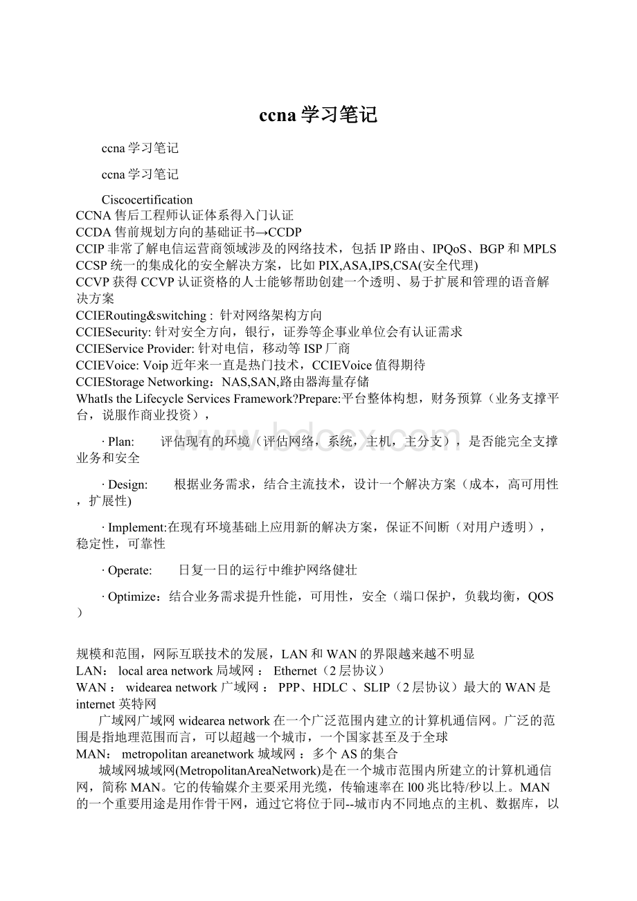 ccna学习笔记文档格式.docx