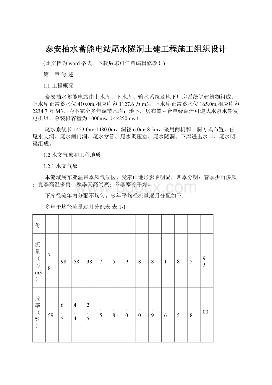 泰安抽水蓄能电站尾水隧洞土建工程施工组织设计.docx_第1页