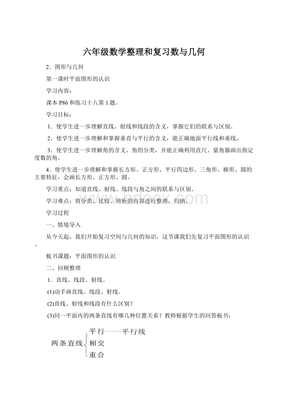 六年级数学整理和复习数与几何文档格式.docx