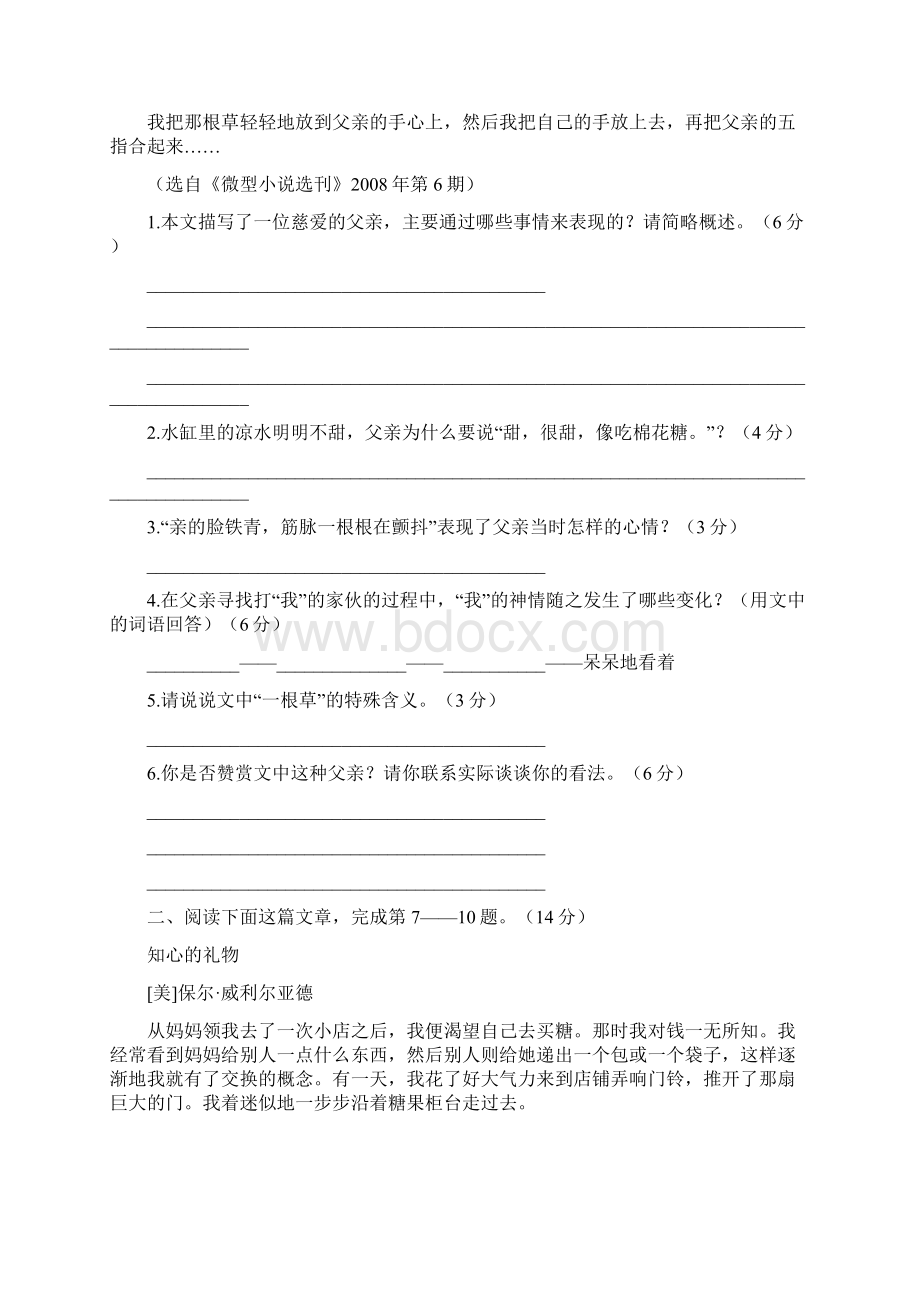 中考语文专项集训24 小说阅读C卷Word格式文档下载.docx_第3页