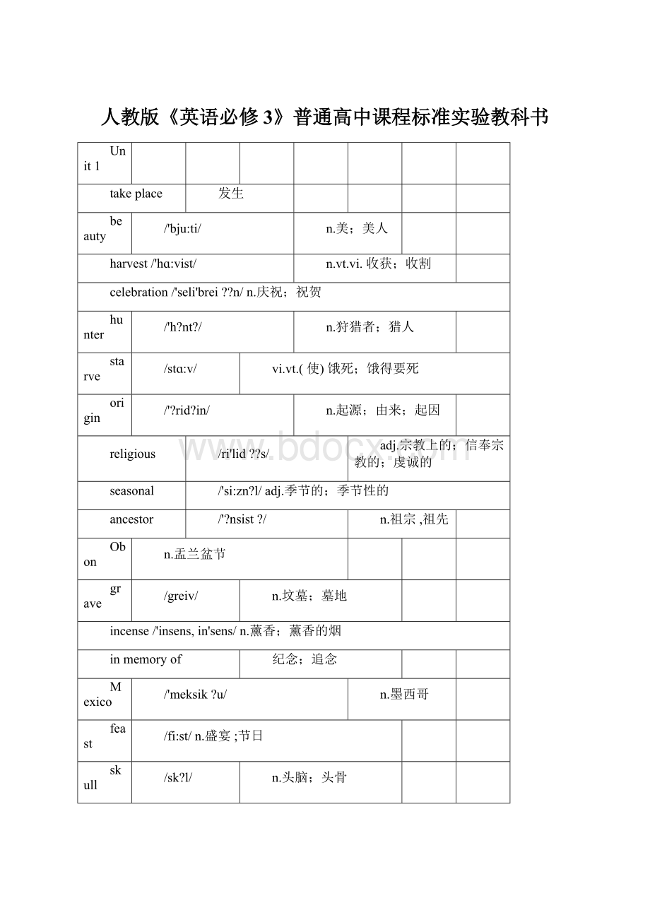 人教版《英语必修3》普通高中课程标准实验教科书.docx