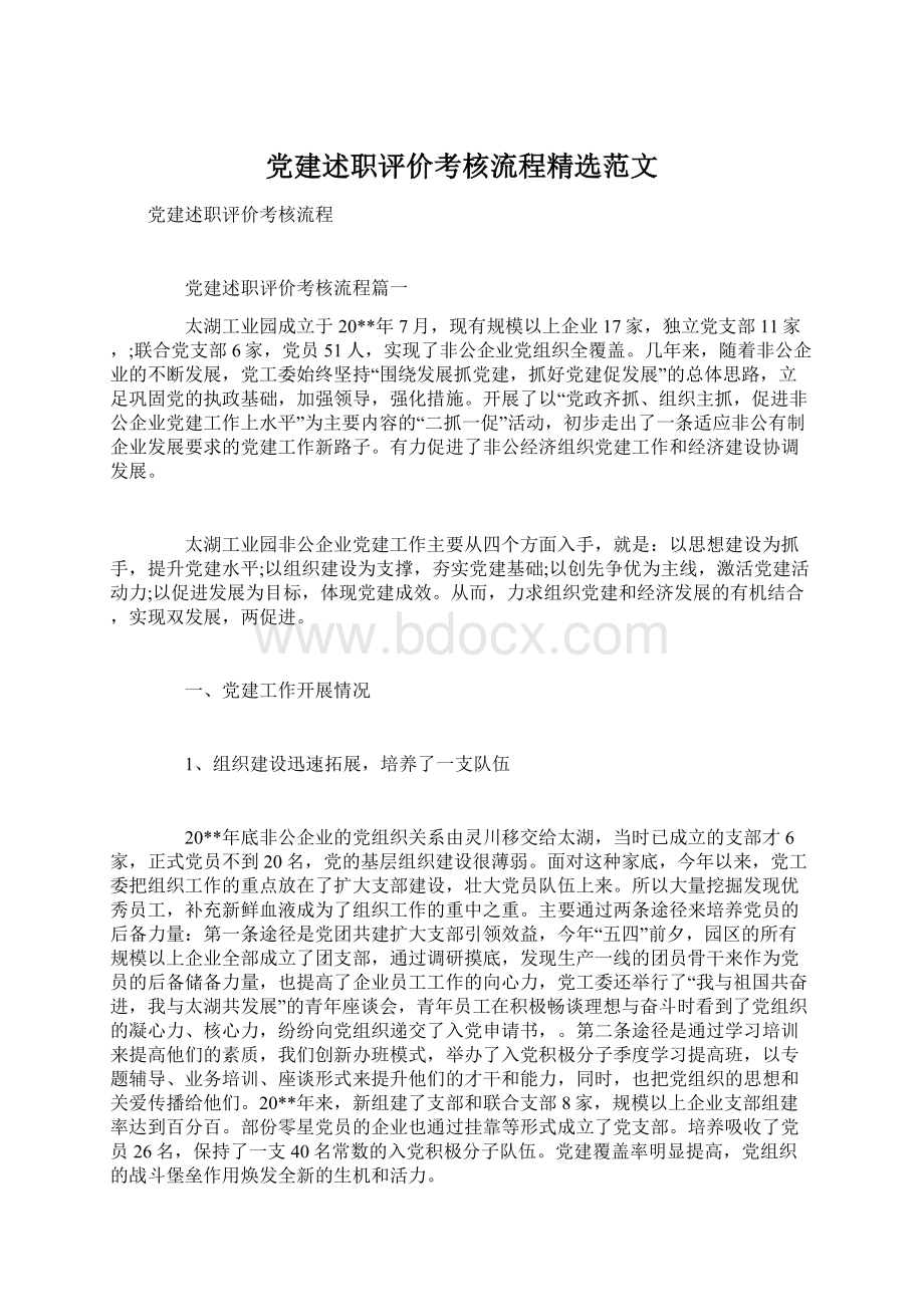 党建述职评价考核流程精选范文Word格式文档下载.docx_第1页