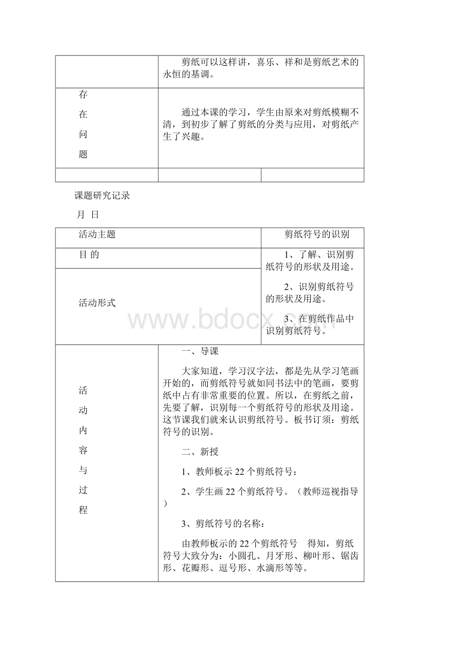 最新小学剪纸课题研究记录.docx_第3页