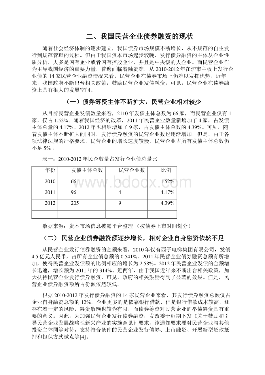 毕业论文我国民营企业债券融资发展存在的问题及对策研究.docx_第3页