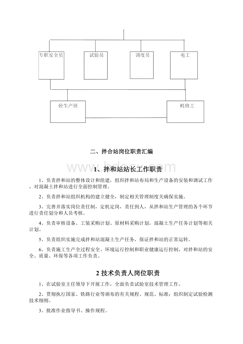 混凝土拌和站组织结构及岗位职责汇编Word文件下载.docx_第2页