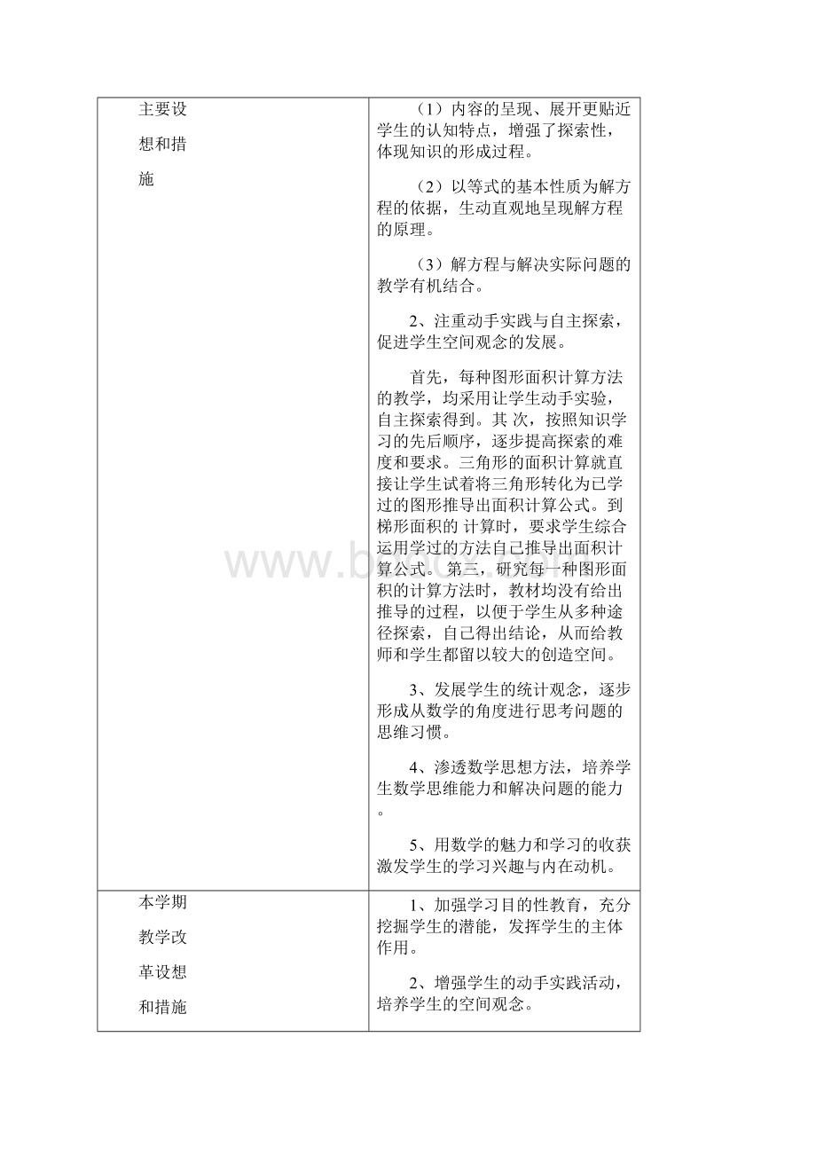 版新人教五年级上册数学教学计划Word下载.docx_第3页