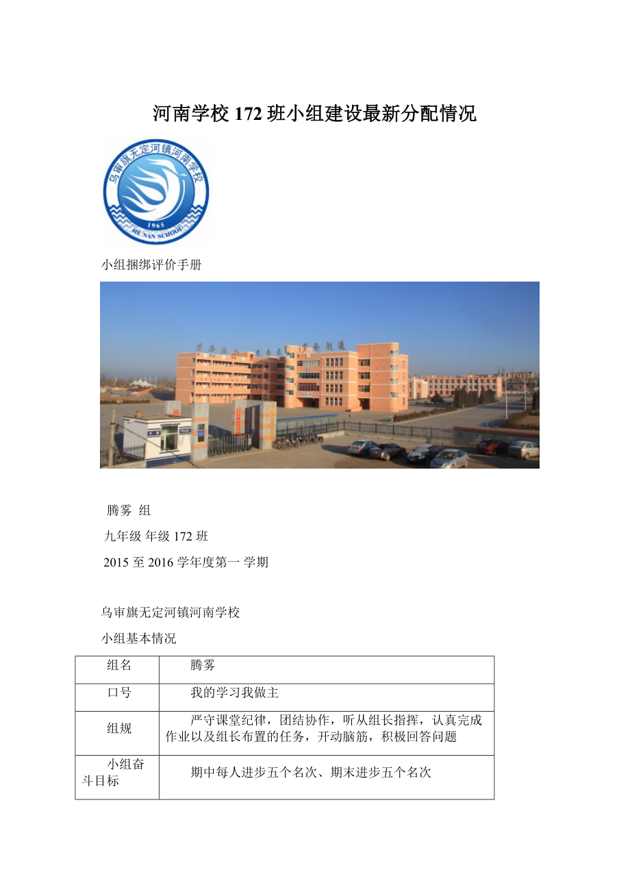 河南学校172班小组建设最新分配情况Word文件下载.docx