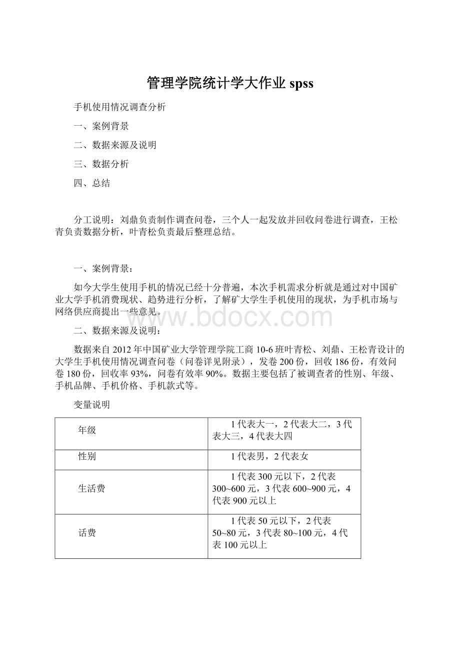 管理学院统计学大作业 spssWord文档下载推荐.docx