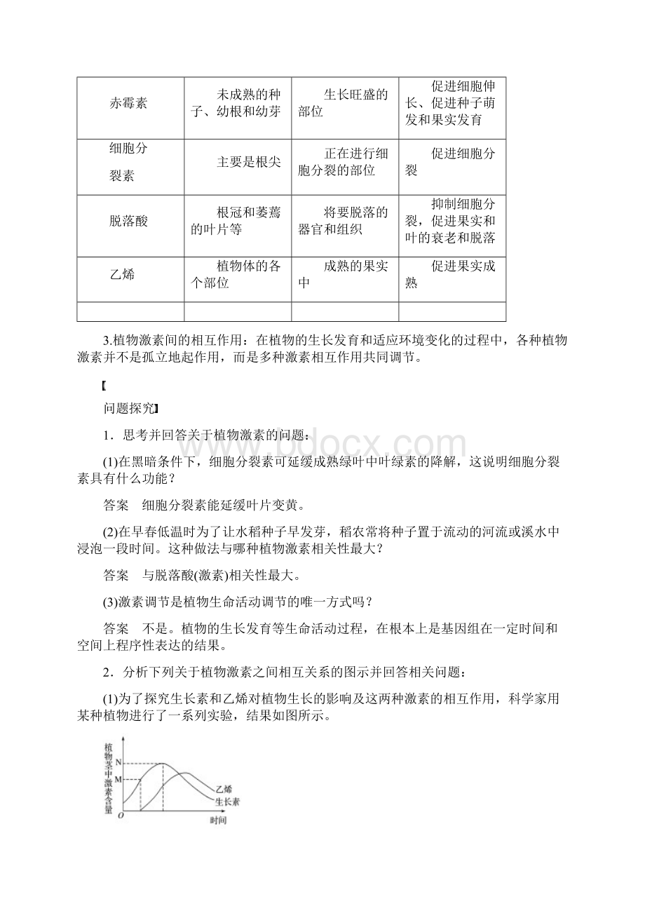 版高中生物第3章植物的激素调节第3节其他植物激素学案新人教版必修3.docx_第2页