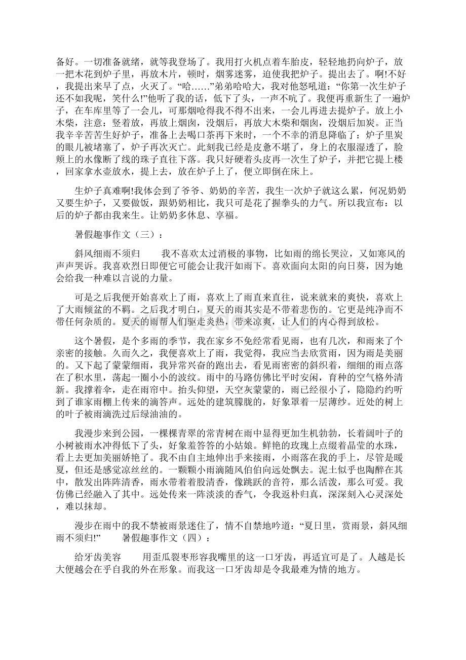 暑假趣事作文30篇寒假趣事作文Word文件下载.docx_第2页