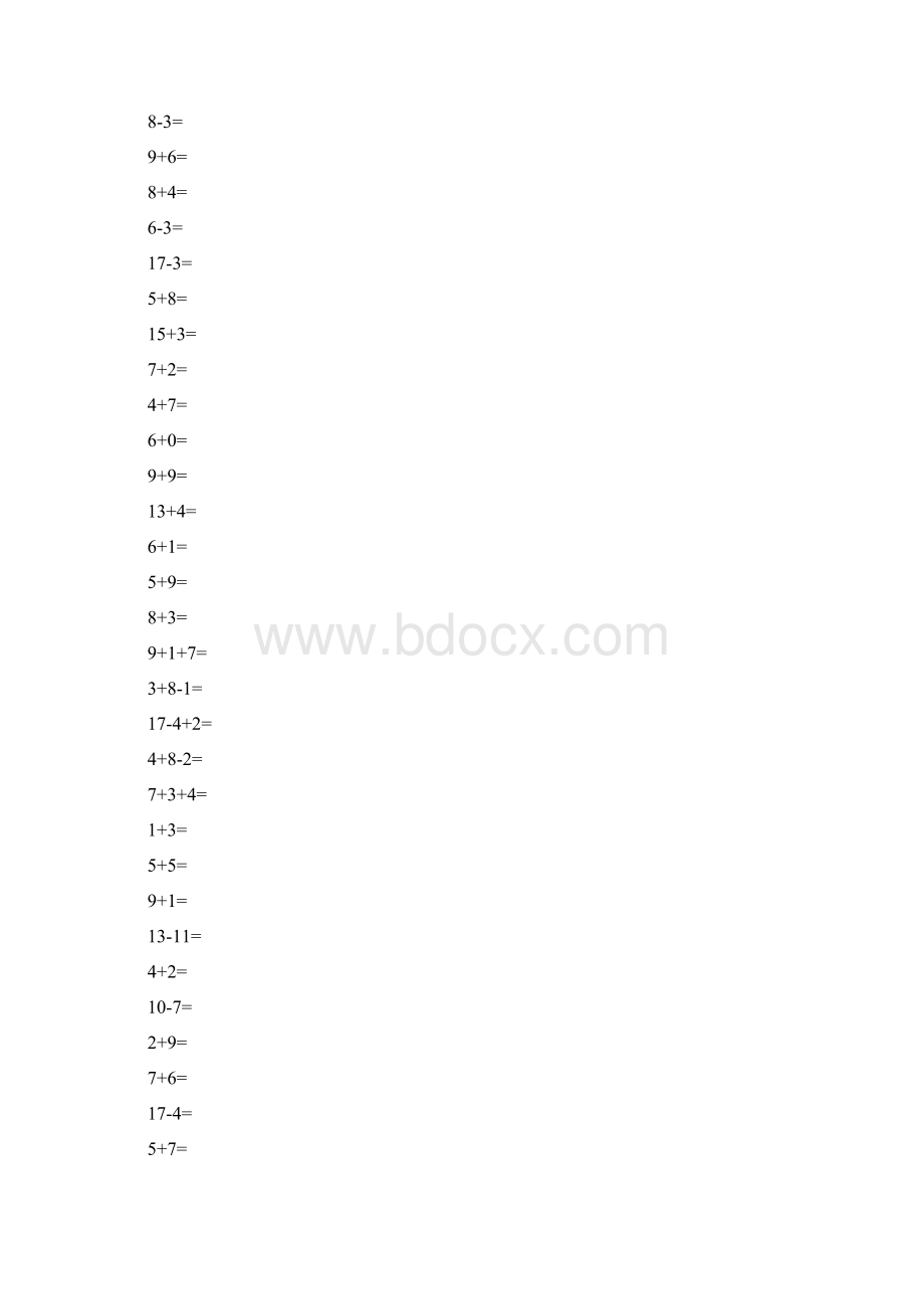 一年级下册口算100道题练习Word文档下载推荐.docx_第3页