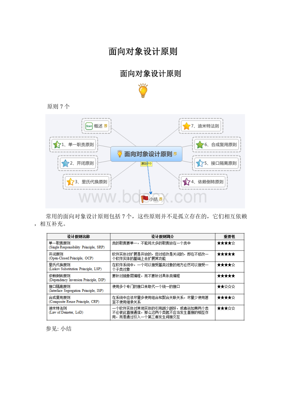 面向对象设计原则Word文档格式.docx