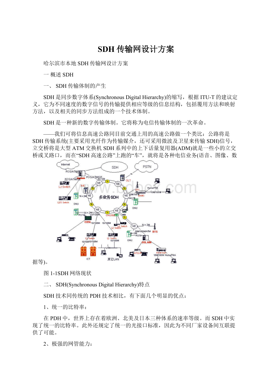 SDH传输网设计方案Word文档下载推荐.docx_第1页