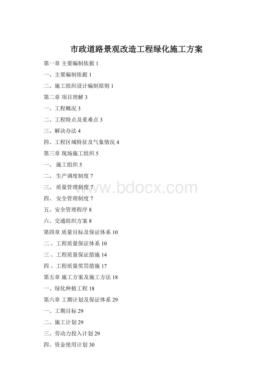 市政道路景观改造工程绿化施工方案Word格式.docx