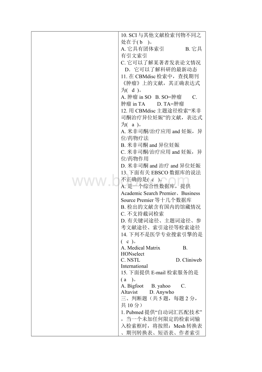 医学文献检索试题含答案Word下载.docx_第3页