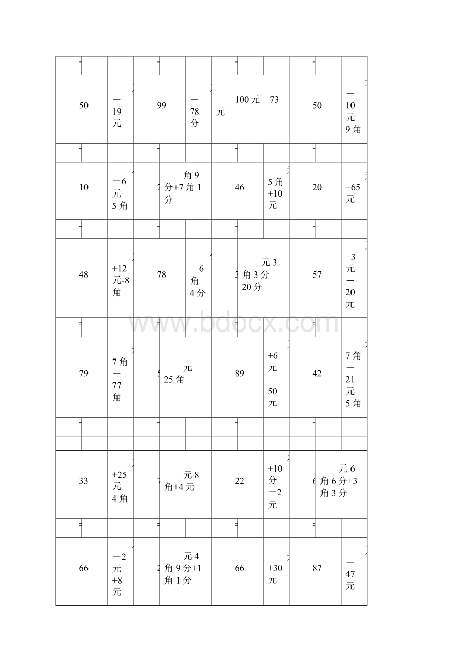 一年级元角分加减混合练习题道.docx_第2页