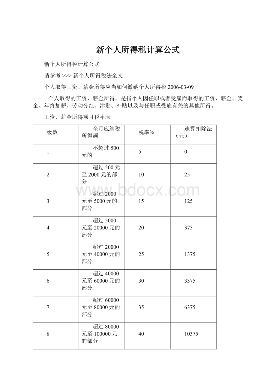 新个人所得税计算公式Word格式.docx_第1页